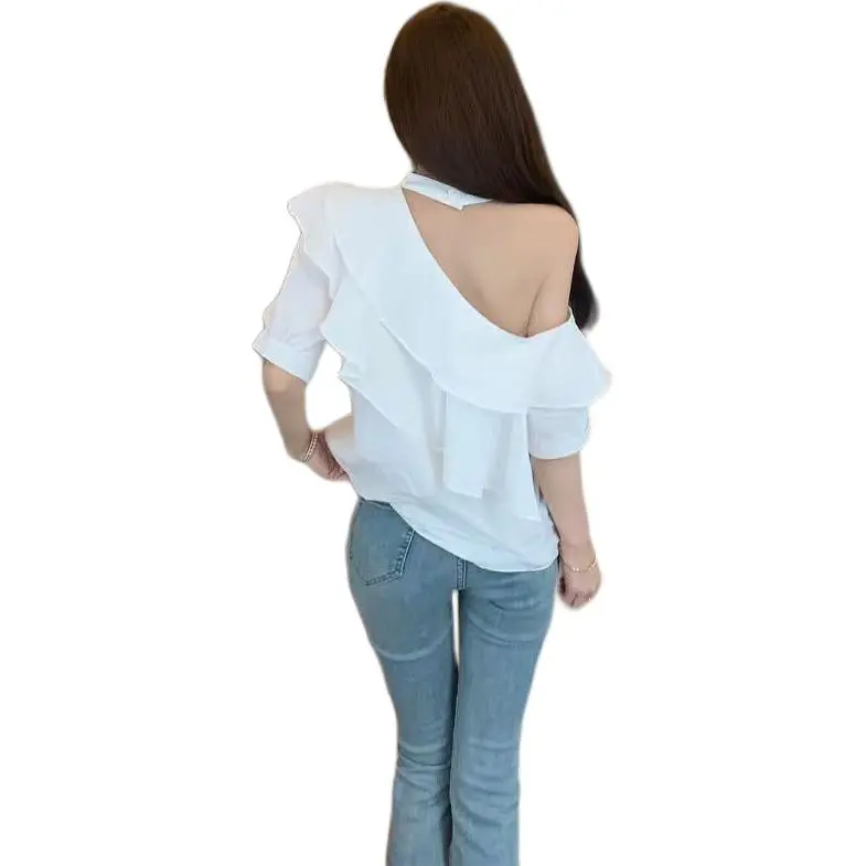 Flowers In Water Shirt Women's White-2