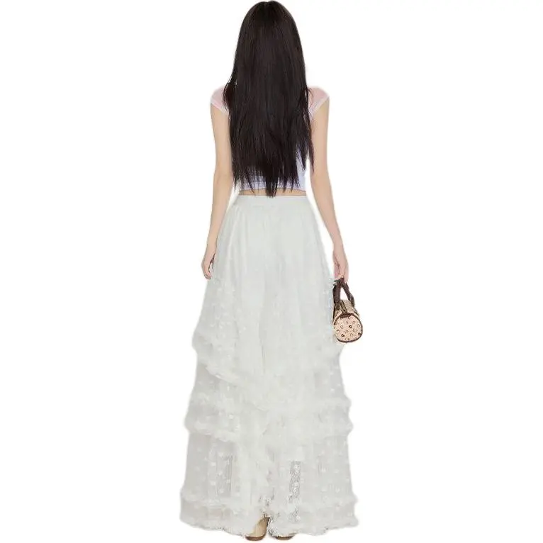 Concubine Zhu Casual Long Skirt Women's White-5