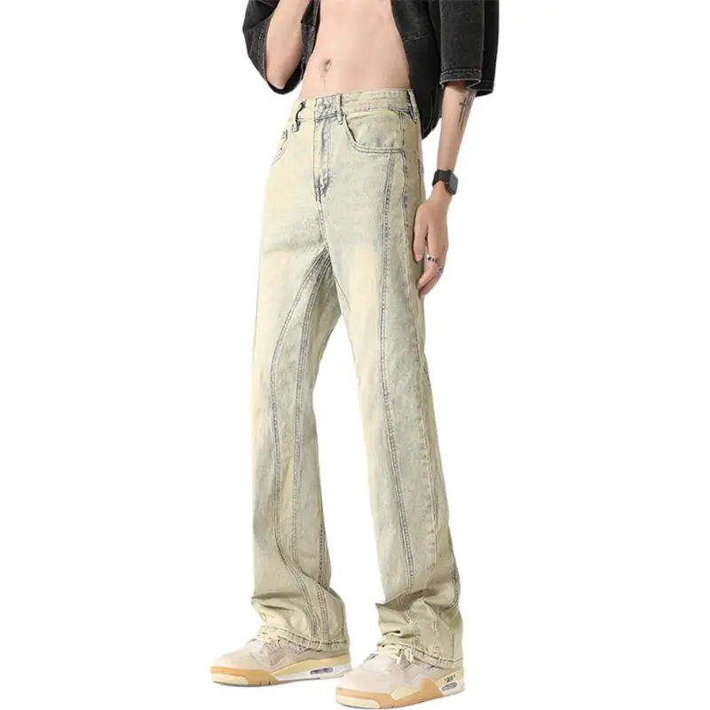 PAINT STAIN Jeans Men's Yellow Mud-9