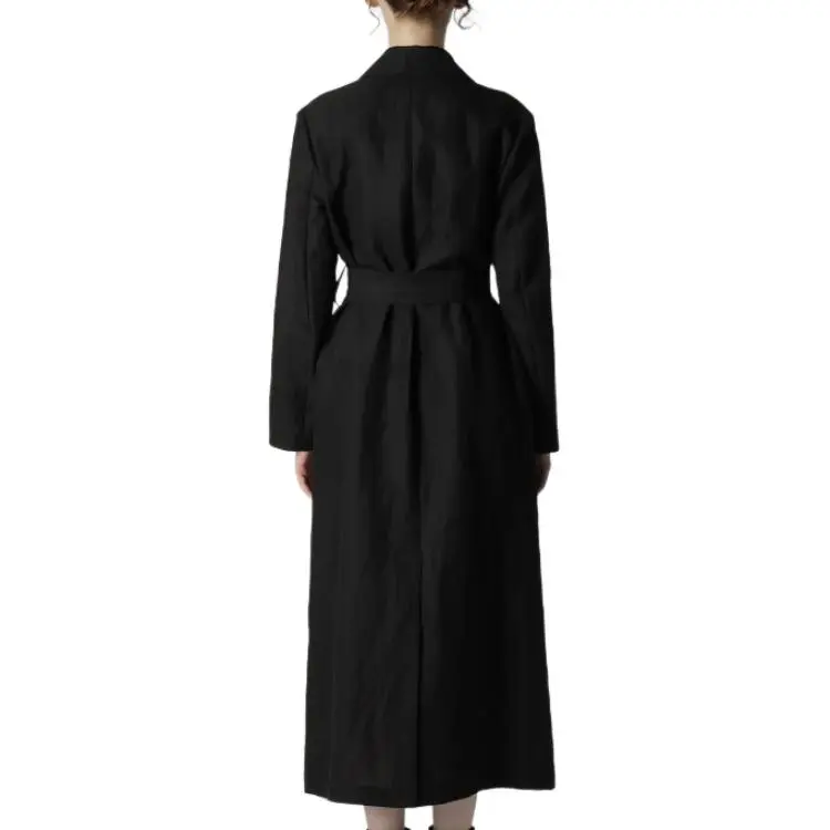 Yohji Yamamoto Trench Coat Women's Black-4