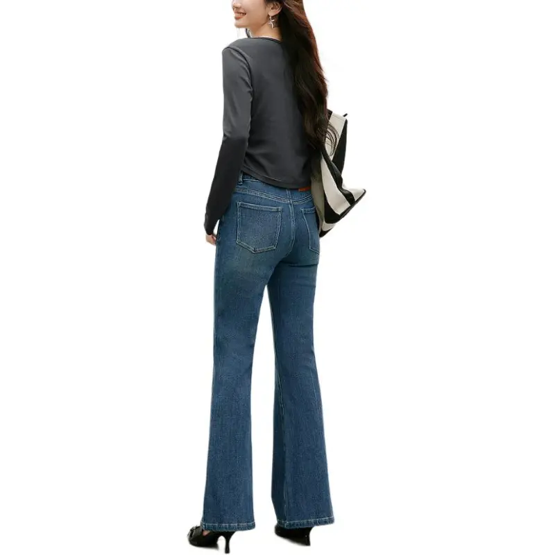 Hopeshow Jeans Women's Denim Blue-4