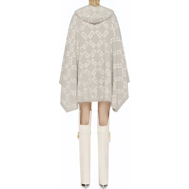 Givenchy Logo intarsia Hooded Poncho-2