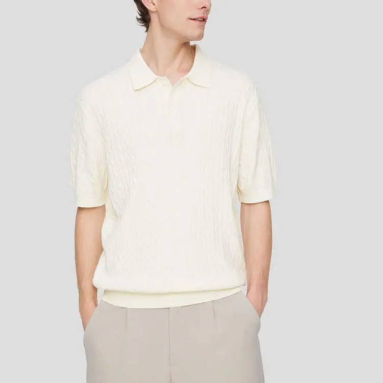 Skechers Polo Shirt Unisex Cream Beige White-1