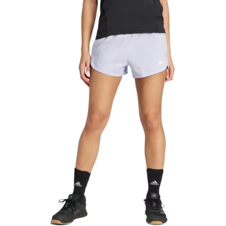 Adidas 3 StripesAEROREADY Pacer Training Woven Sports Shorts Women's Purple/White-3