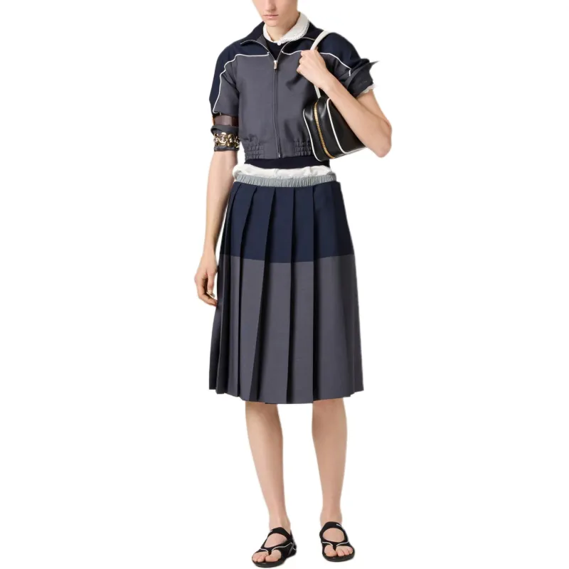 MIU MIU Kid Mohair Skirt Hematite/Navy-1