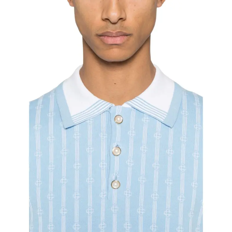 CASABLANCA Monogram Polo 'Blue'-4