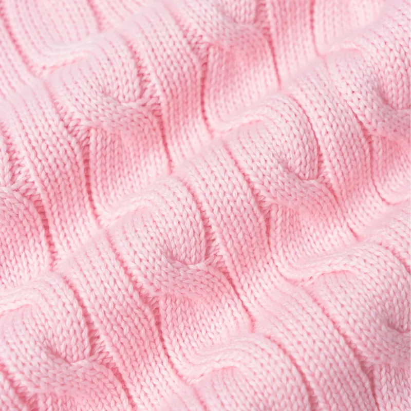 Polo Ralph Lauren Cable Knit Cotton Crewneck Cardigan Knitwear Women's Pink-8