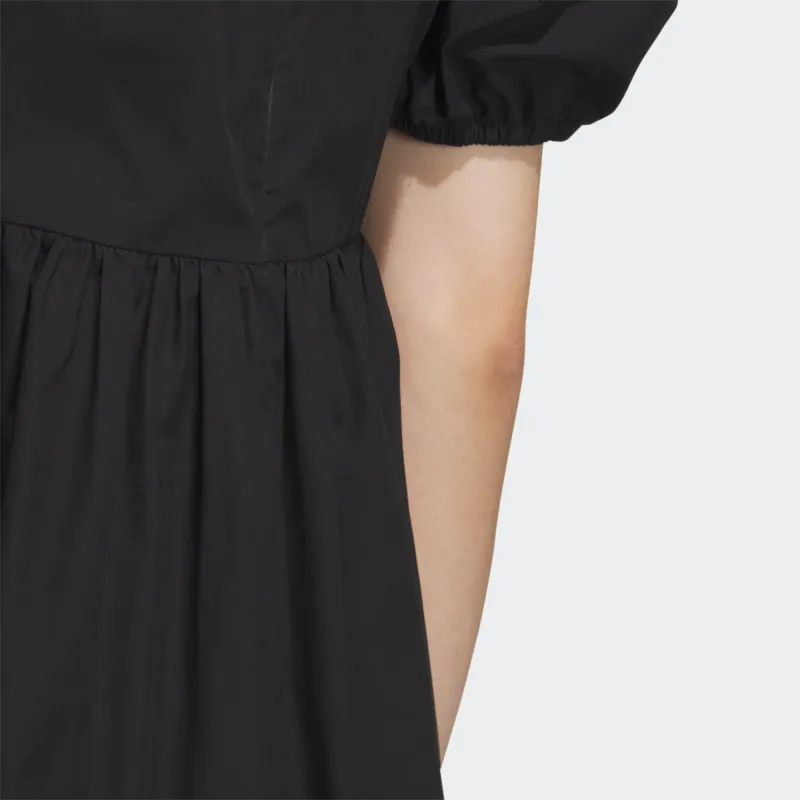 adidas originals X Monkey Kingdoml Women's Square Neck Lantern Sleeve Dress Black-4