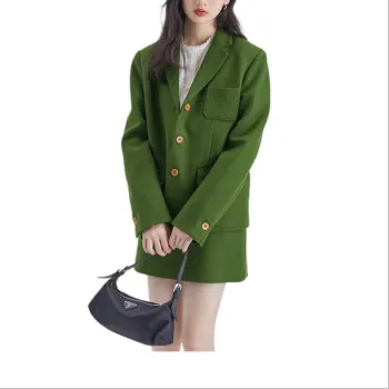 DEAR DEER PUFF Casual Short Skirts Women's Green