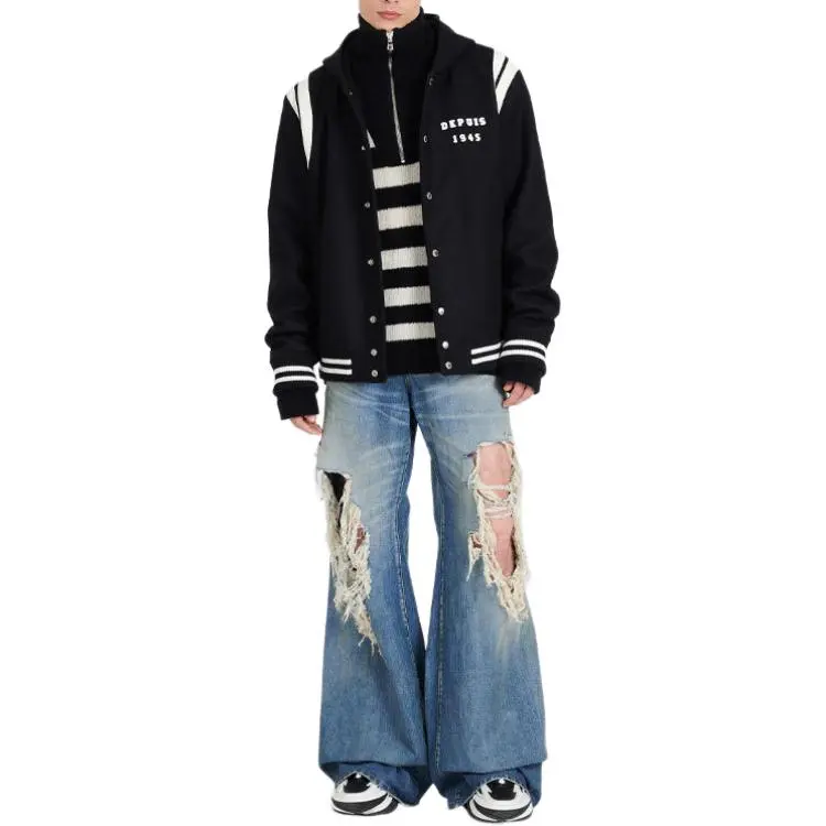 BALMAIN Hooded Wool Varsity Jacket-1