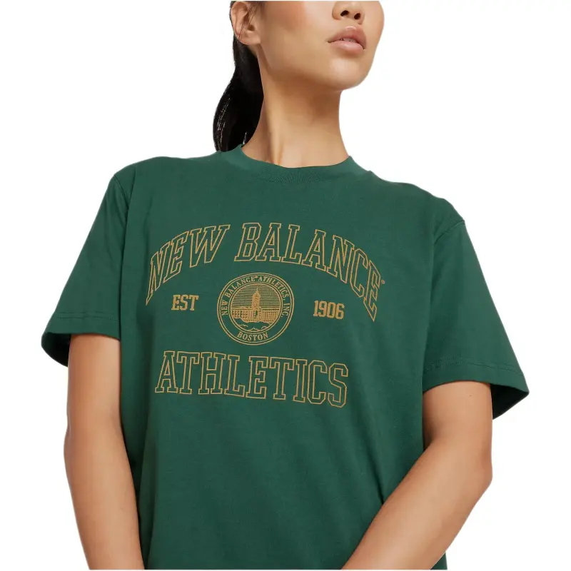 New Balance Drop Shoulder Sleeve T Shirt Women's Night Green-3