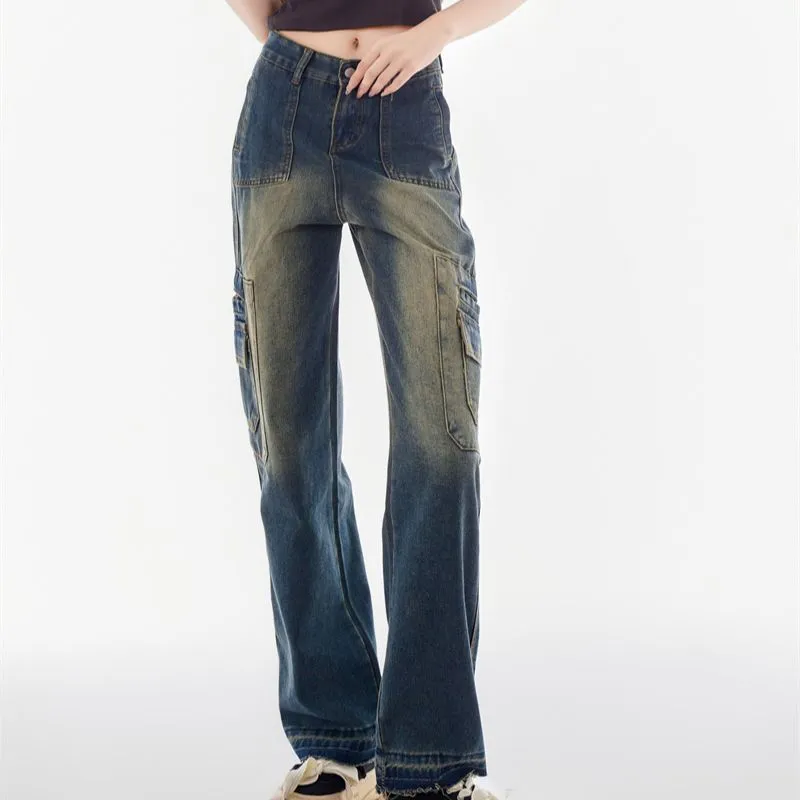 YuChaJia Jeans Women's Blue-1
