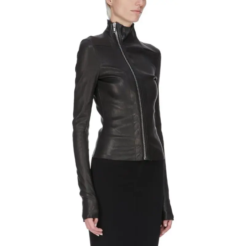 RICK OWENS Leather Gary Jacket Black-2