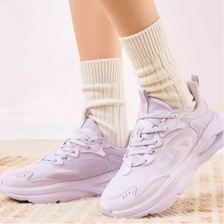 Anta Chao Bai 5.0 Non slip Lightweight Low Top Casual Shoes Women's Purple-2