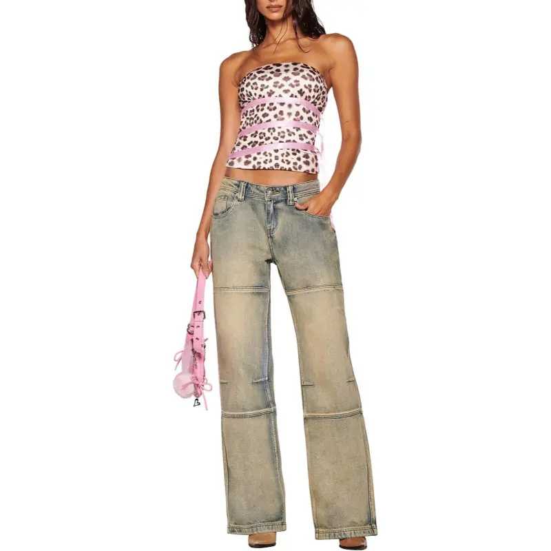 I.AM.GIA ARLY TOP Strapless Top Women's Leopard Print-2