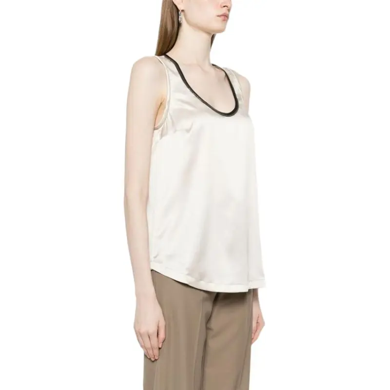 Brunello Cucinelli Scoop Neck Silk Tank-4