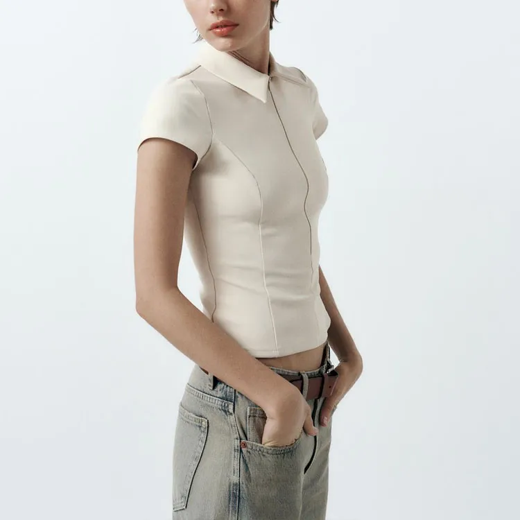 ZARA T-Shirts Women's Cream-4