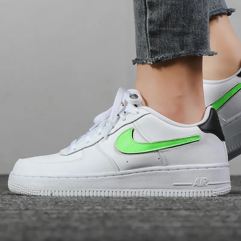Nike Air Force 1 Low Removable Swoosh White Green Strike GS-1
