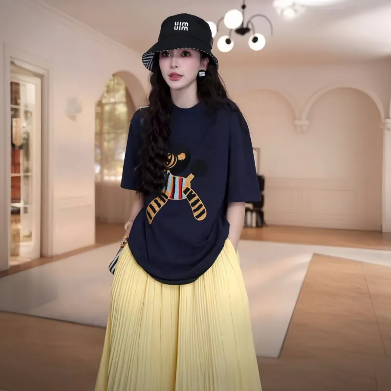 GULIANFEI T Shirts Women's Navy Blue-4
