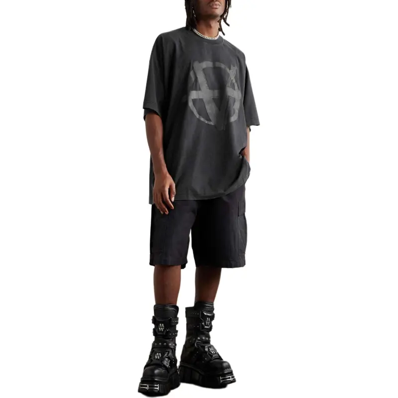 Balenciaga Faded Cotton Cargo Shorts-2