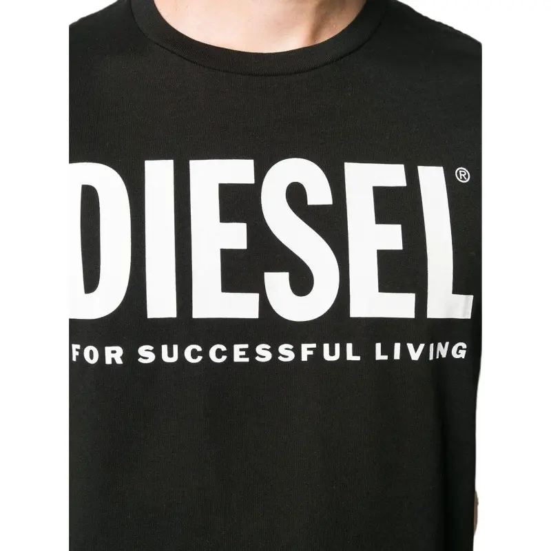 DIESEL Logo Printed Crewneck T Shirt-4