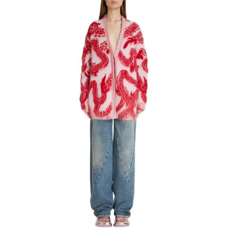 Givenchy Easy Fit V Neck Cardigan 'Old Pink'-2