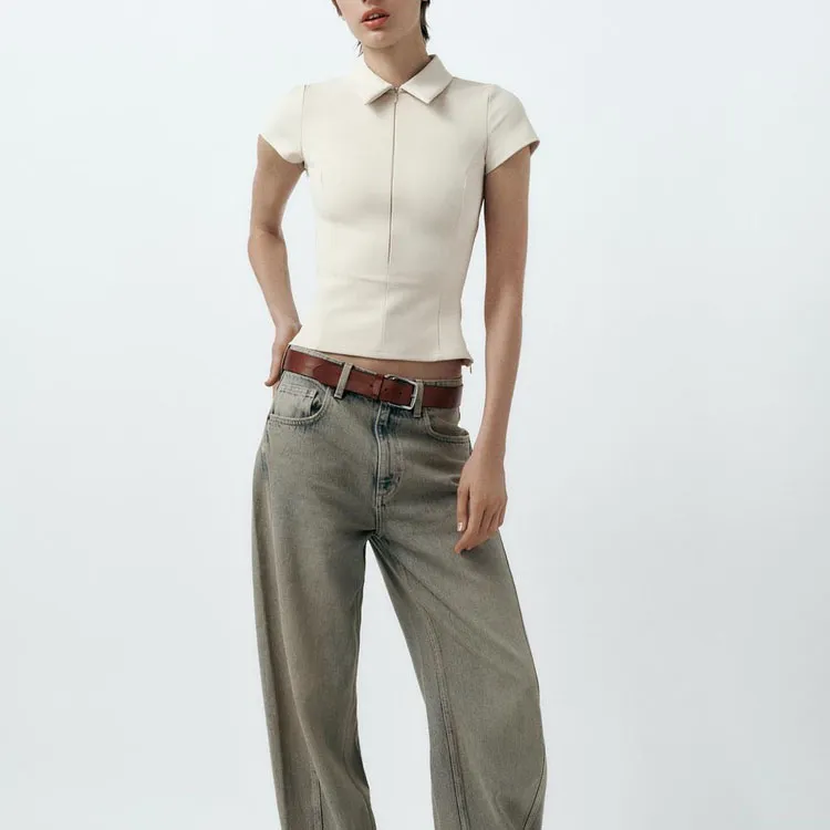 ZARA T-Shirts Women's Cream-2