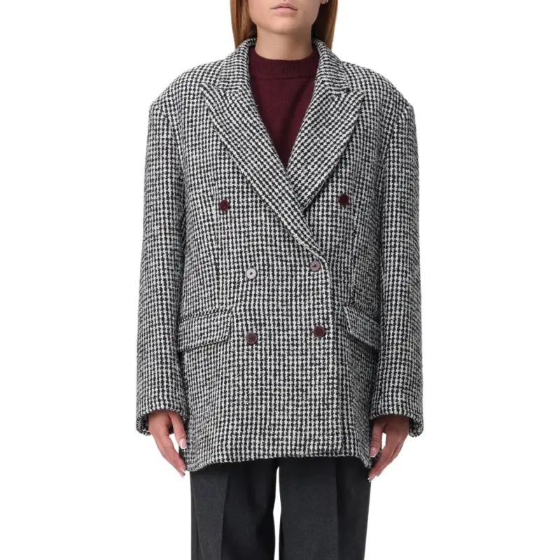 Alysi Houndstooth pattern Coat-2