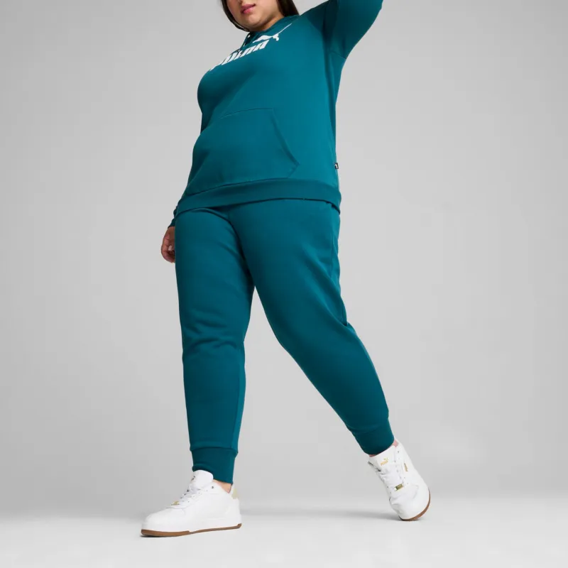 PUMA Essentials Logo FL Hoodie Sweatshirt Women's Cool Green-2