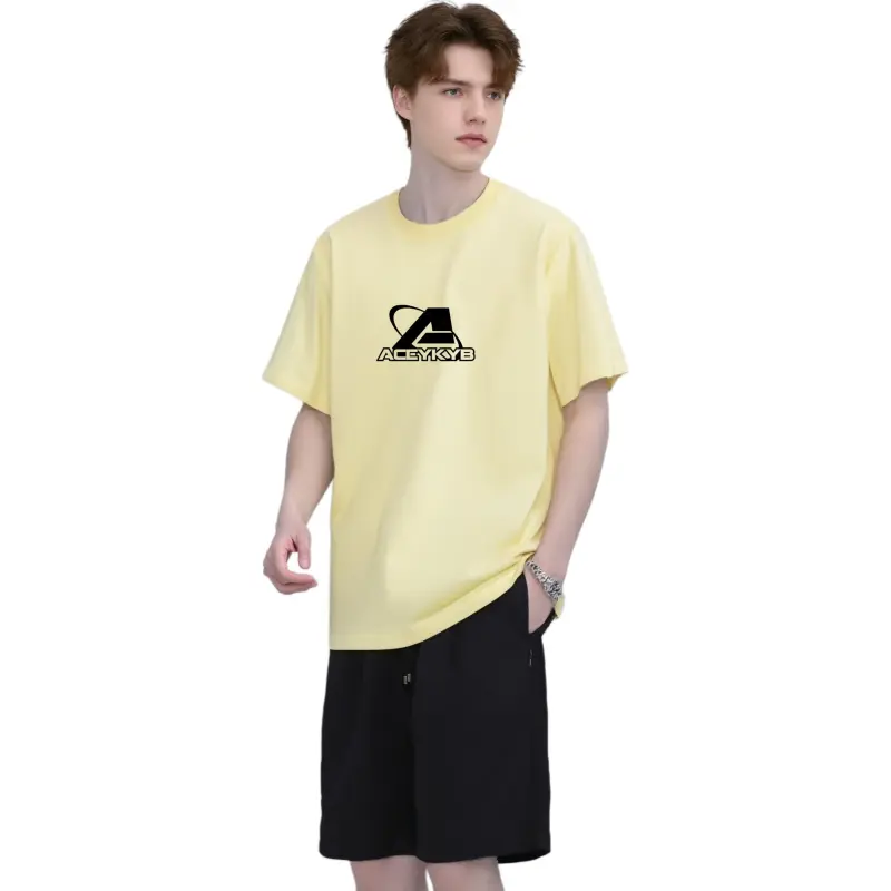 YK&YB T Shirts Unisex Light Yellow-4