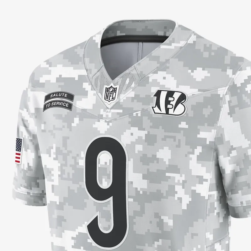 Nike Joe Burrow Cincinnati Bengals Salute To Service Men's Nike Dri FIT Nfl Limited Jersey-2