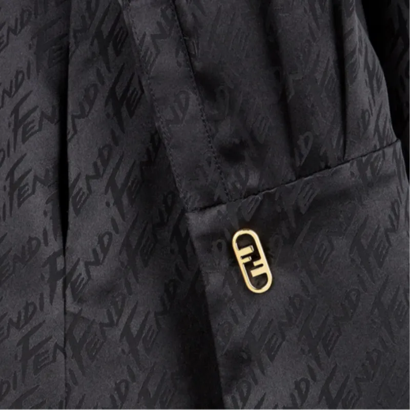 FENDI SS22 Long Sleeved Dress Women's Black-4
