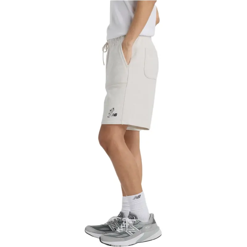 New Balance Comfortable Versatile Baseball Solid Color Shorts Unisex Oats Heather-3