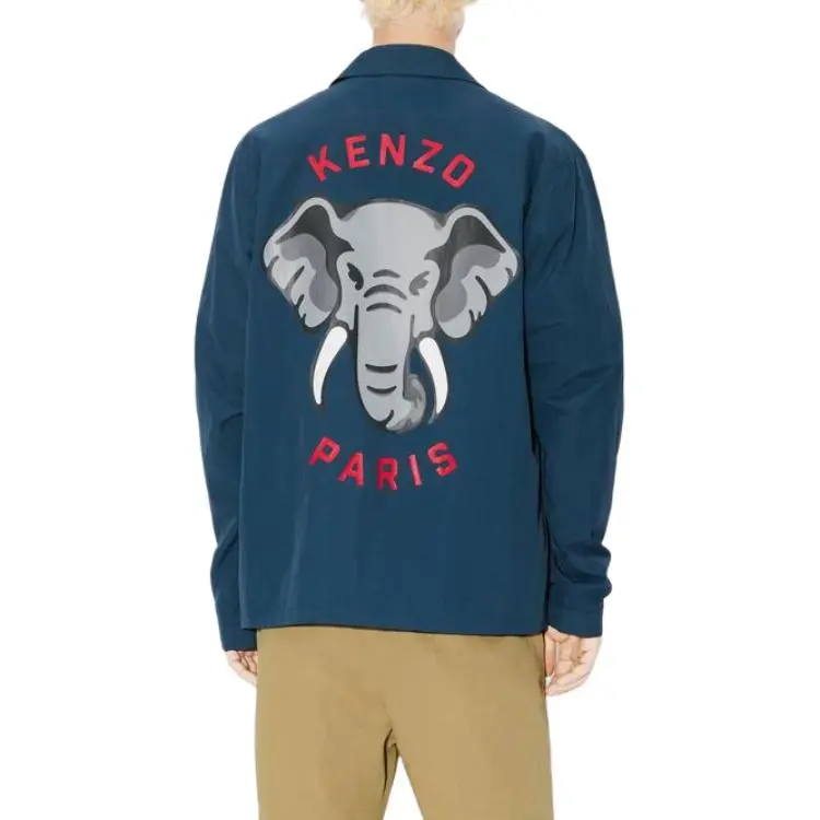 KENZO Jackets Coats Men's Midnight Blue-4