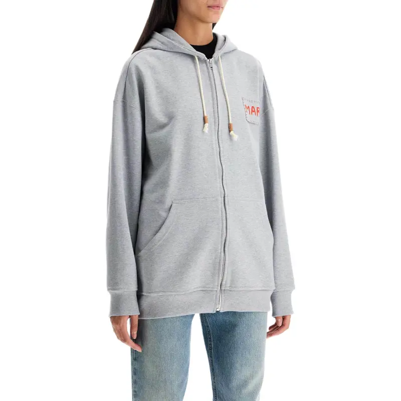MARNI Logo Printed Zipped Hoodie-4