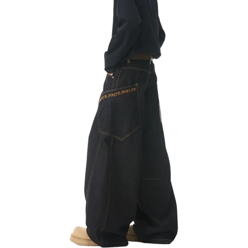 HOKLV Jeans Unisex Black-3
