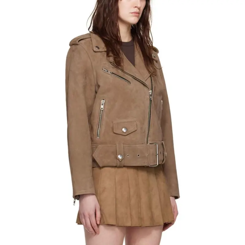 STAND STUDIO Suede Biker Jacket-4