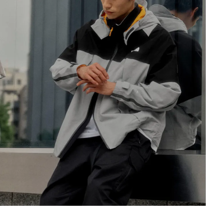 THE NORTH FACE UE Series Water Resistant Windproof And Water Repellent Windbreaker Jacket Men's Gray-5