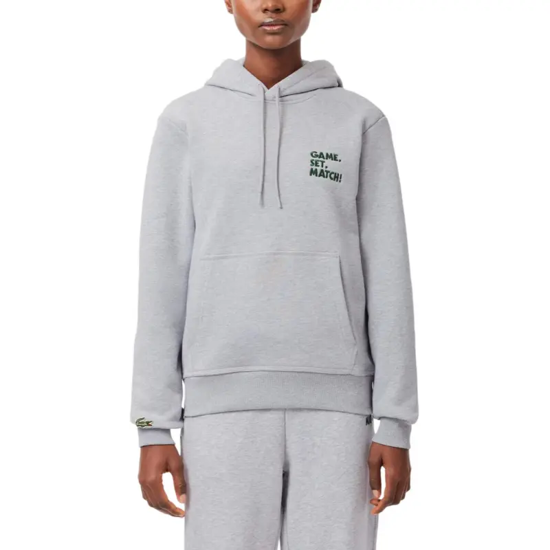 LACOSTE Slogan print Cotton Hoodie-3