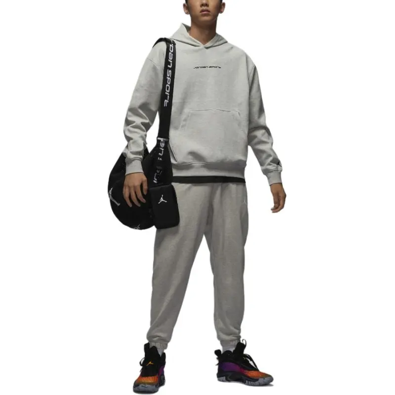 Jordan Sport Dri-FITHOOP Fleece Sweatshirt Men's Heather Gray/Black-2