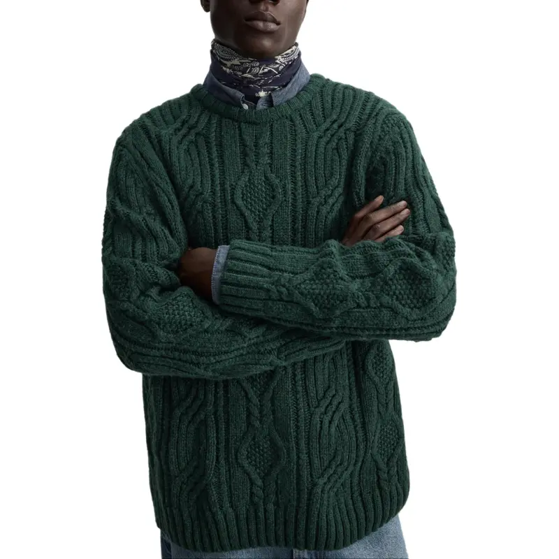 ZARA Sweaters Men Green-5