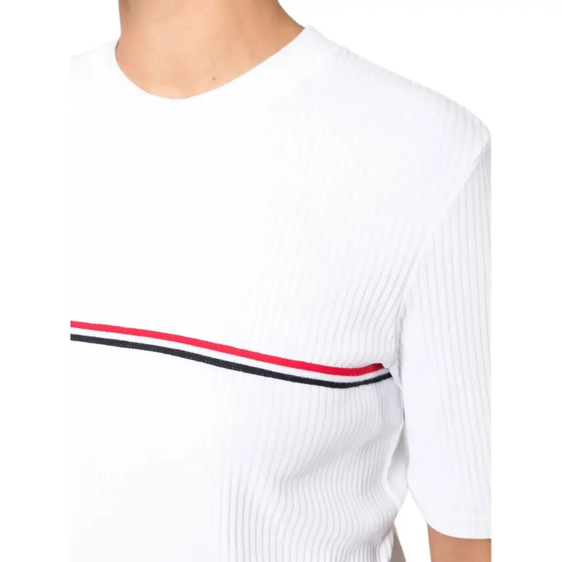 THOM BROWNE Rwb Striped Crewneck T-Shirt-4