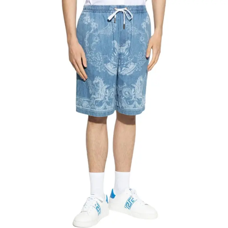 VERSACE Barocco Sea Denim Shorts-1