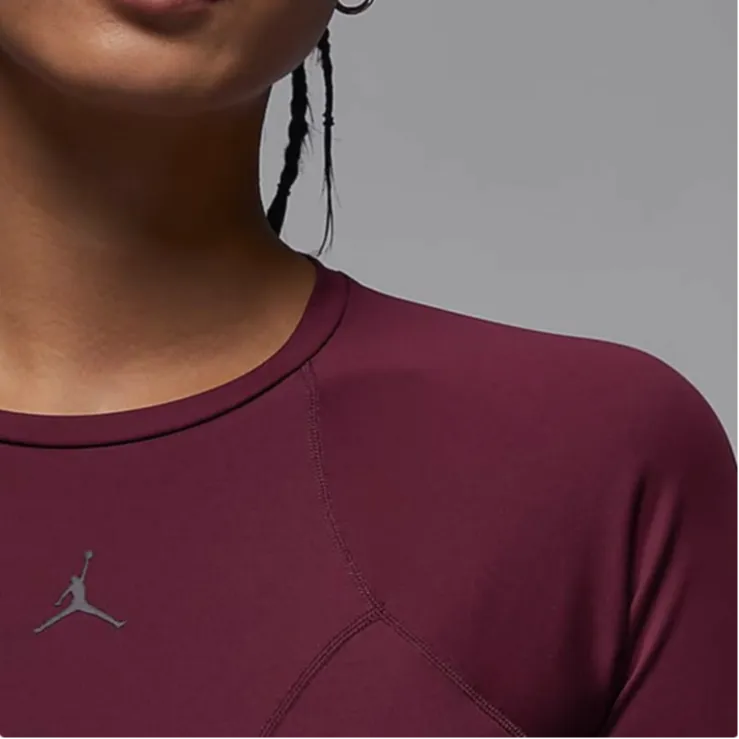 Jordan Raglan Sleeve T Shirt Women's Dark Red-3