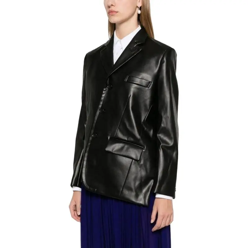 CDG FW24 Leather Jacket Women's Black-3