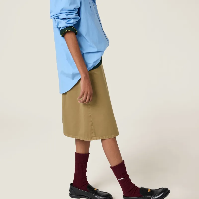 MIU MIU Scarf Detailed Button Up Poplin Shirt-3