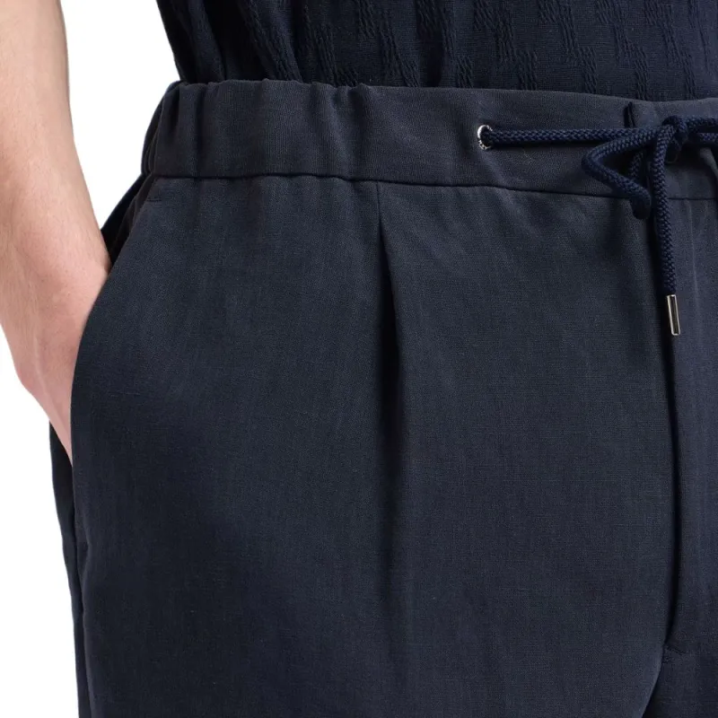 Emporio Armani Single pleat Linen canvas Trousers-4