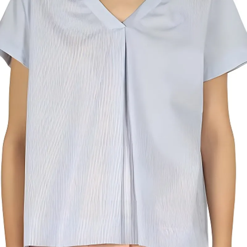 ASPESI Striped V Neck Short Sleeved Top-3