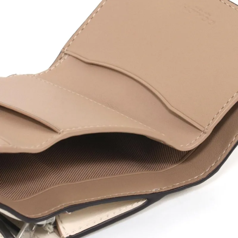 COACH Micro Refined Calfskin Wallet Mini Women's Silver & Chalk-4