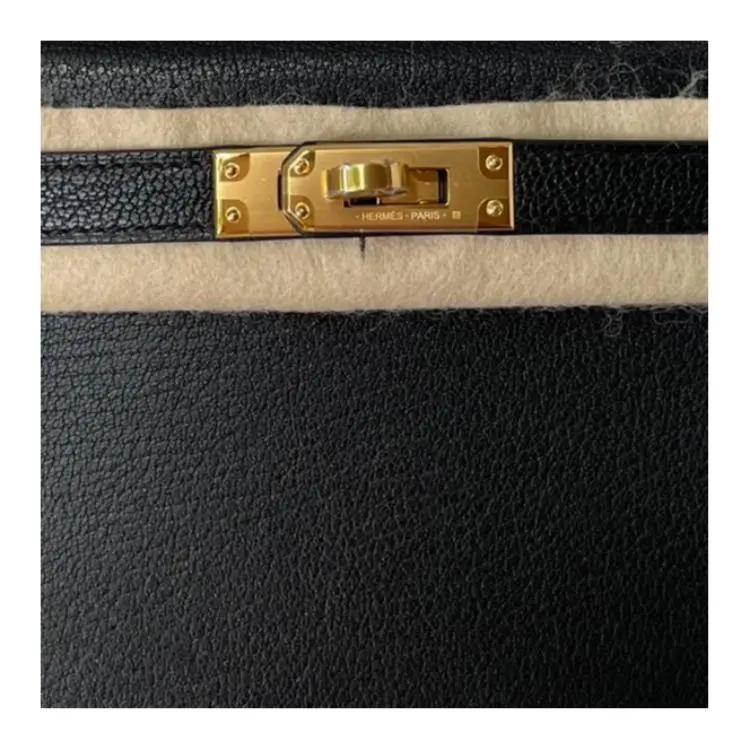 HERMES Mini Kelly Chamkila Goat Skin Kelly Bag Handbag Shoulder Bag Crossbody Bag Mini Women's 89 Noir Black-3